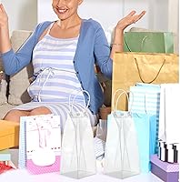 Vista 7 de Cabilock Bolsas de regalo a granel, 15 unidades, bolsas de regalo reutilizables, bolsas transparentes con asas, bolsas de regalo transparentes
