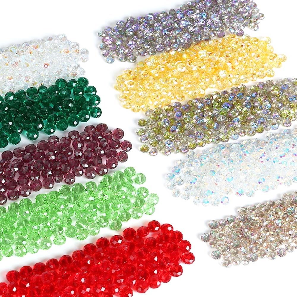 84 perline di vetro sfaccettate, 8 mm, perle di vetro galvanizzate, per
