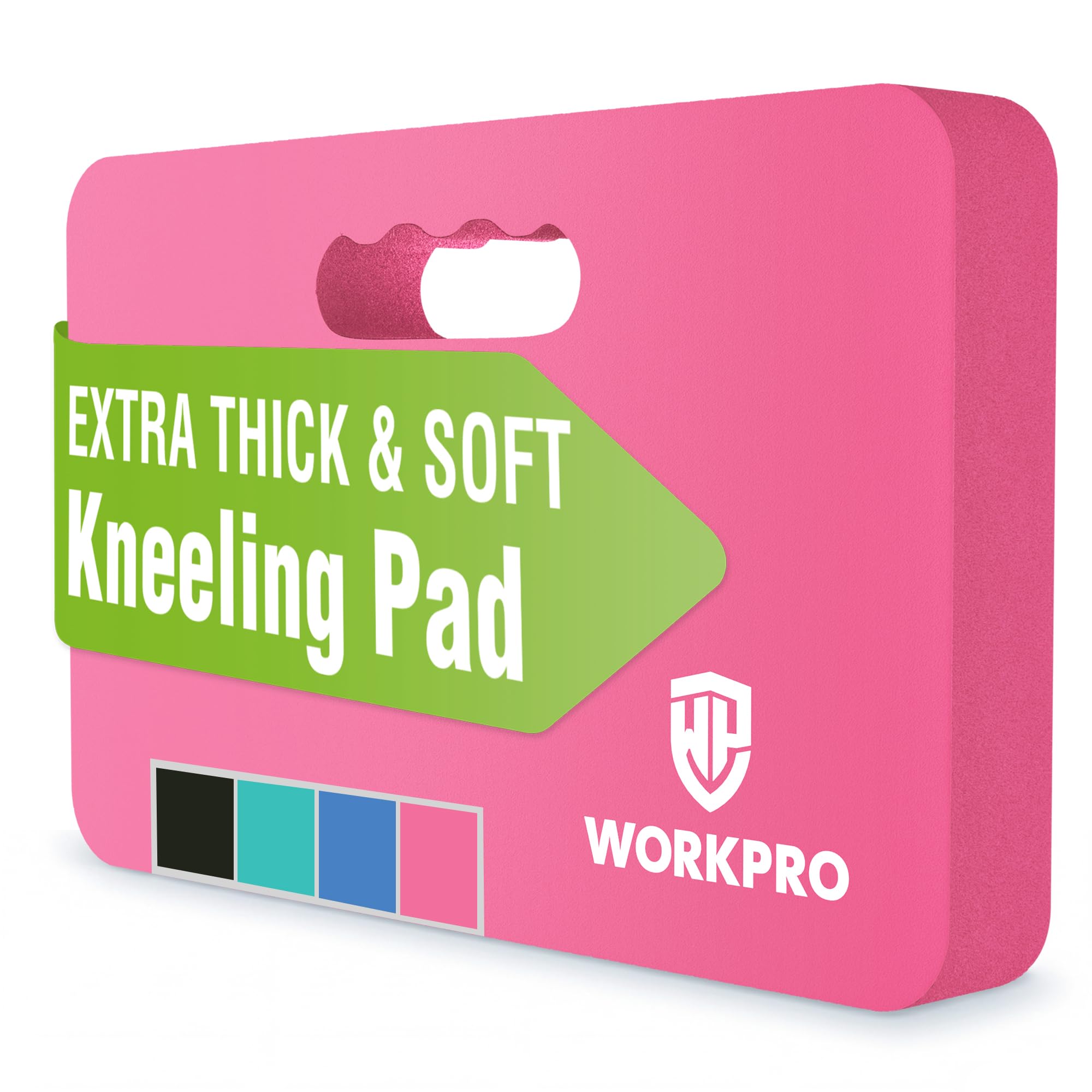 workpro extra thick kneeling pad, soft foam cushioning for knee, large foam kneeler mat for gardening, bathing baby, workout supplies, 17.5 x 11 x 1.5 in, pink