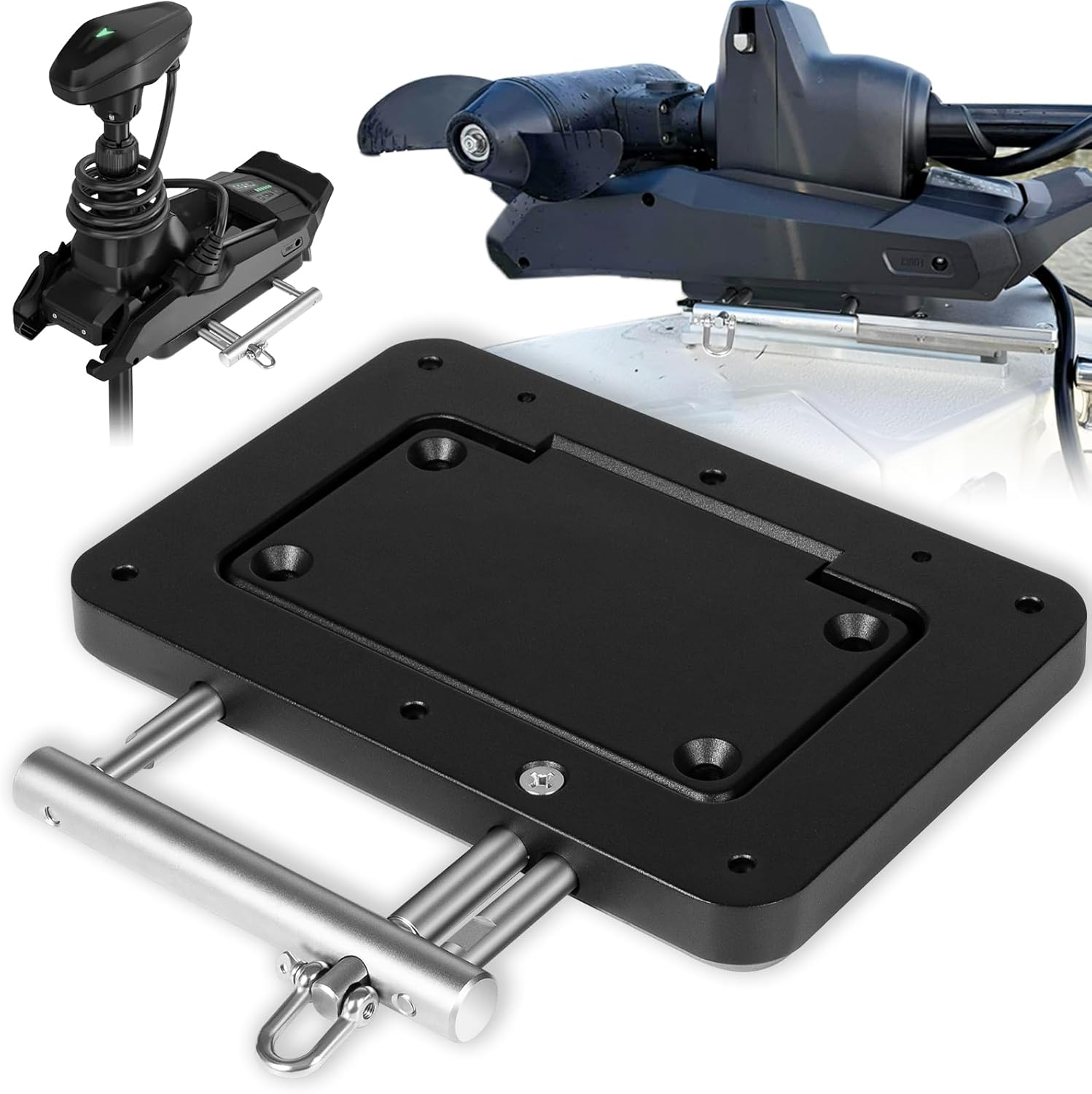 010-12832-61 Quick Release Bracket Plate System for Garmin Force Kraken Trolling Motor - Replace 010-12832-60, 0100209801 Trolling Motor Mounting Bracket, Black