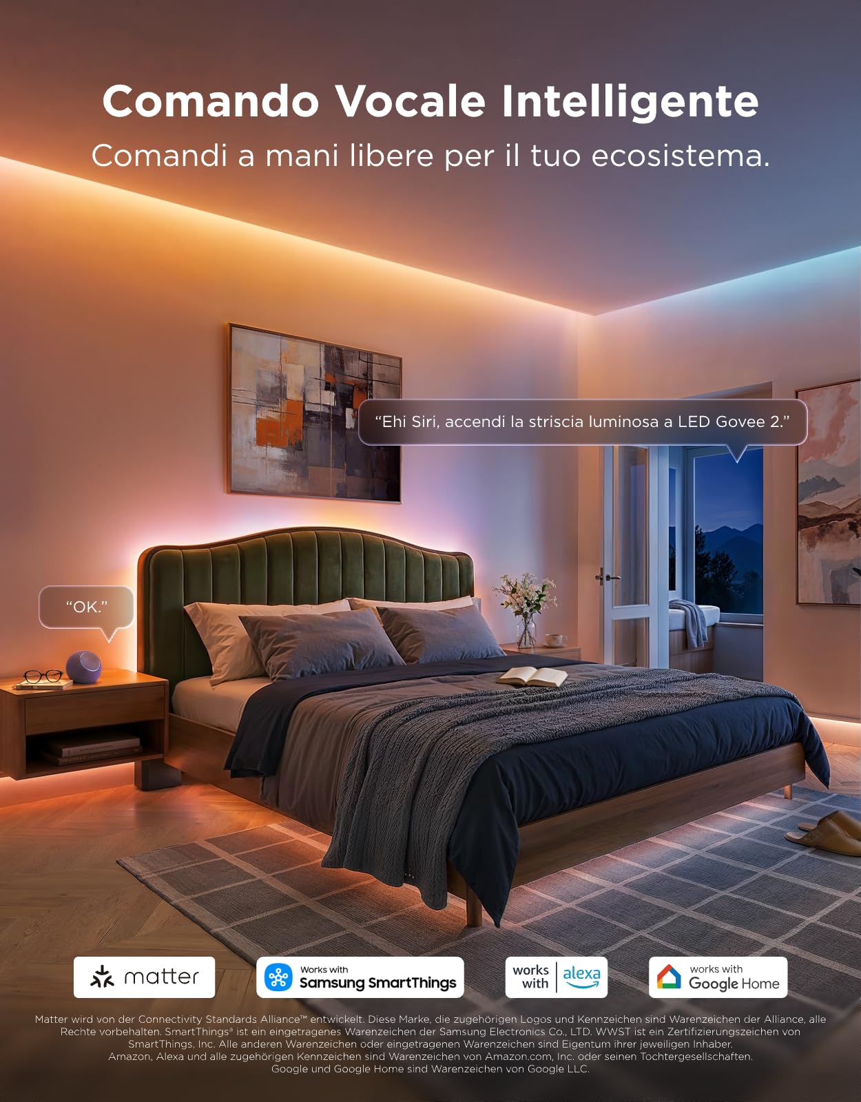 Govee RGBWWIC LED Striscia 2, Luci LED 5 Metri LuminBlend+ Controllo APP | Controllo Intelligente, Funziona con Matter/Alexa/Google,100+ Modalità, Striscia LED Protetta, Sync Musica, Cambio Colore