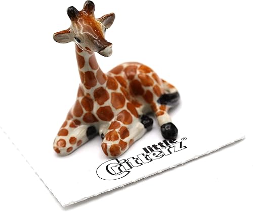Miniatura 3 de Little Critterz Marrón - Figura de porcelana en miniatura para decoración del hogar, diseño de jirafa de ternero
