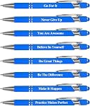 ELANE 8 Pcs Stylos à Point de Ball personnalisés Stylo à Point d'écriture lisse,1.0 mm Stylus stylos pour écrans tactiles Cadeaux inspirants pour femmes fournitures scolaires de bureau