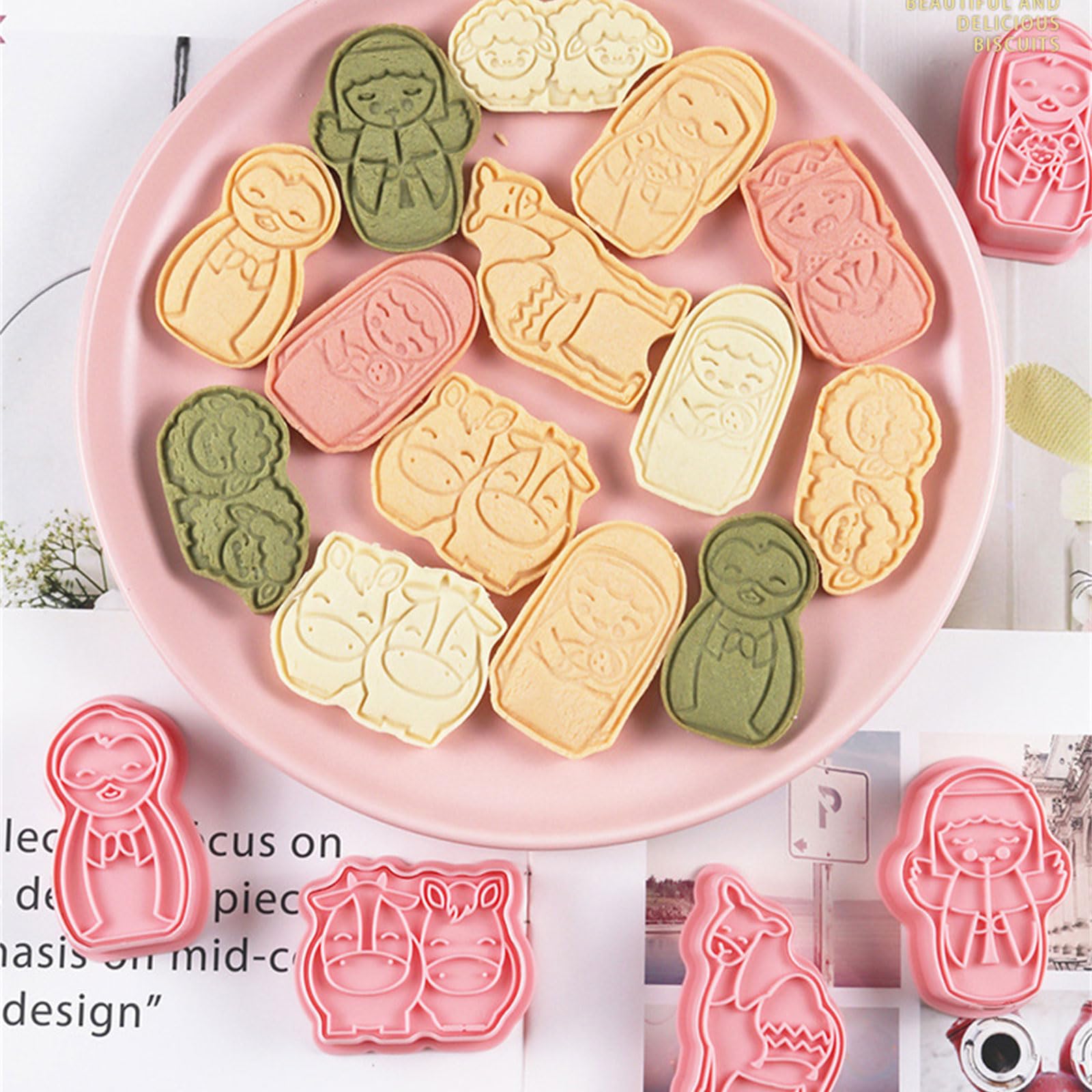 75g Thickness Adjustable Moon Cake Mold 50g Eid Cookie Stamps Set