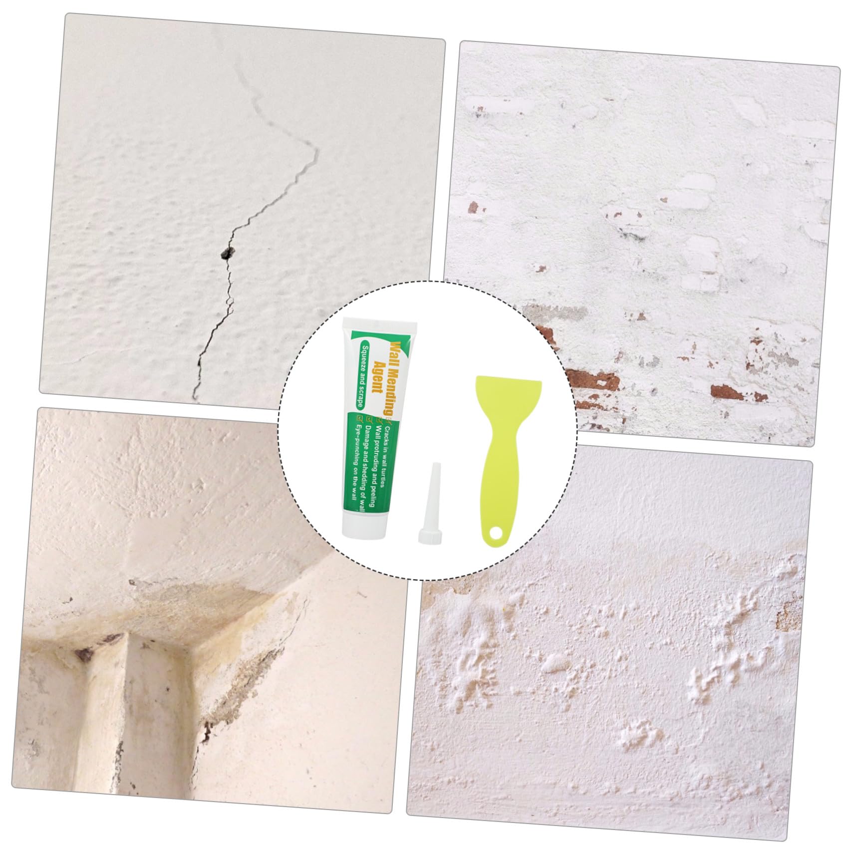 Operitacx 2sets Unguento Riparatore Per Pareti Crema Riparatrice Bianca Autoadesivo Per Riparazione Crepe Nel Muro