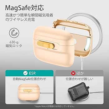 AirPod Pro2とおまけ付き(ケース+Lightningケーブル) Amazon | ESR AirPods Pro2 ケース MagSafe対応 AirPods Pro 第2