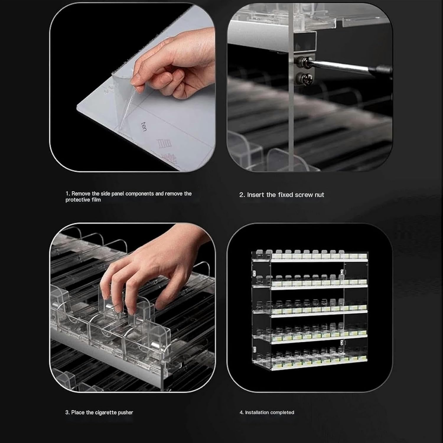 Wall Mounted & Countertop Cigarette Display Case | Commercial Acrylic Display Cabinet with Automatic Pushers for Retail Stores & Vape Shops - Convenient Showcase for Cigarettes & Accessories