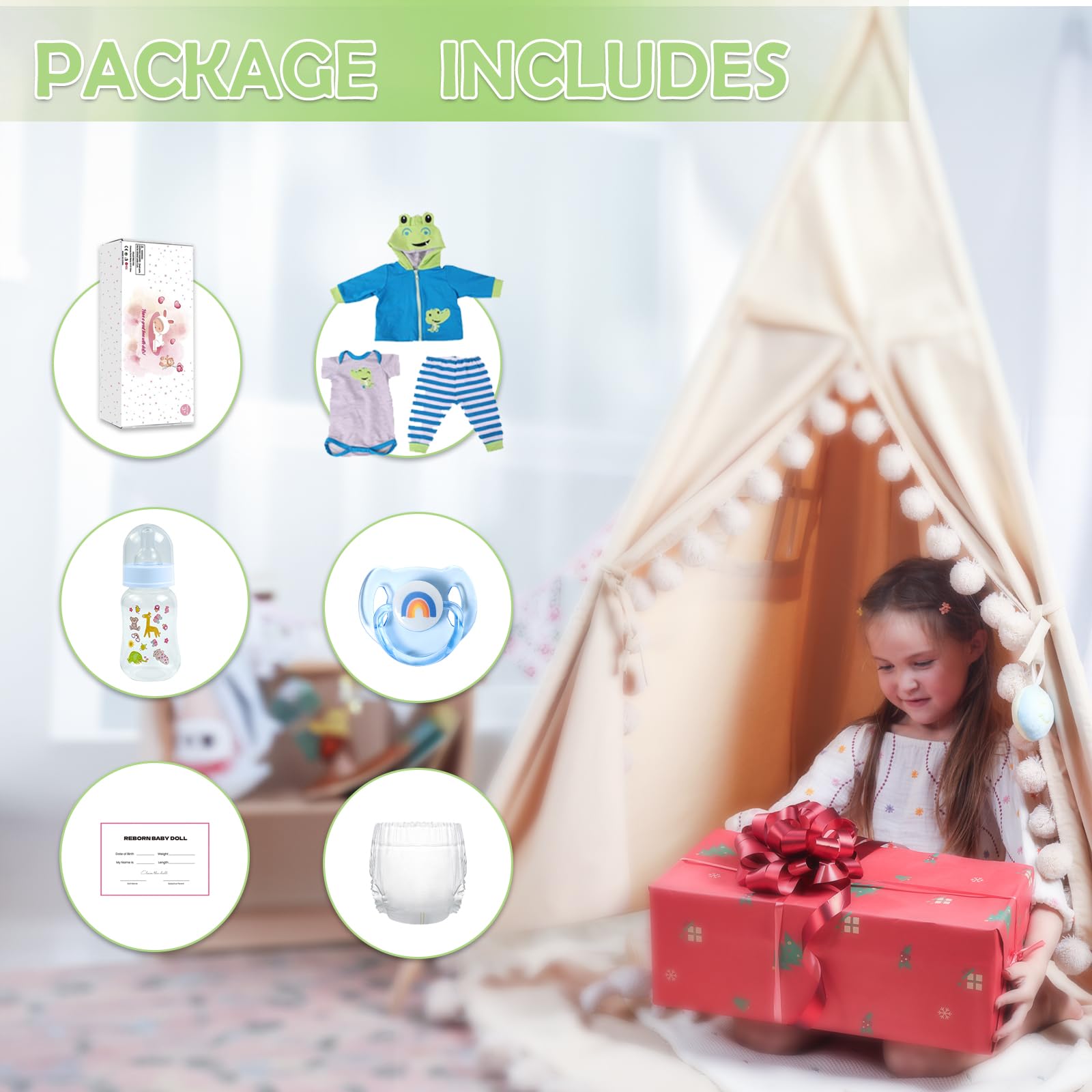 Muñecas realistas de bebé recién nacido de 18 pulgadas, cuerpo suave, muñeca de bebé recién nacido, muñeca de bebé de la vida real, regalo con accesorios para niños a partir de 3 años 6
