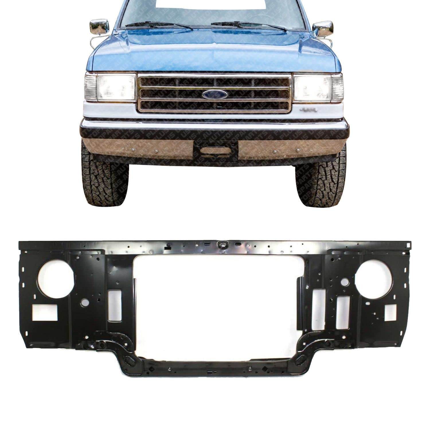 US AUTO PARTS PLUS New Front Radiator Support Assembly Steel Direct Replacement For Ford F-Series 1987-1991 F1TZ16138D FO1225110