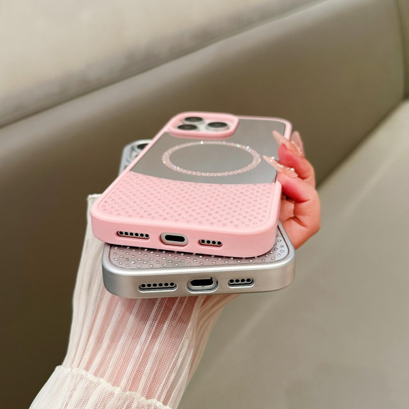 Amazon.co.jp: RNOZX iPhone 16用 ジュエルカラーミラーフィルムケース