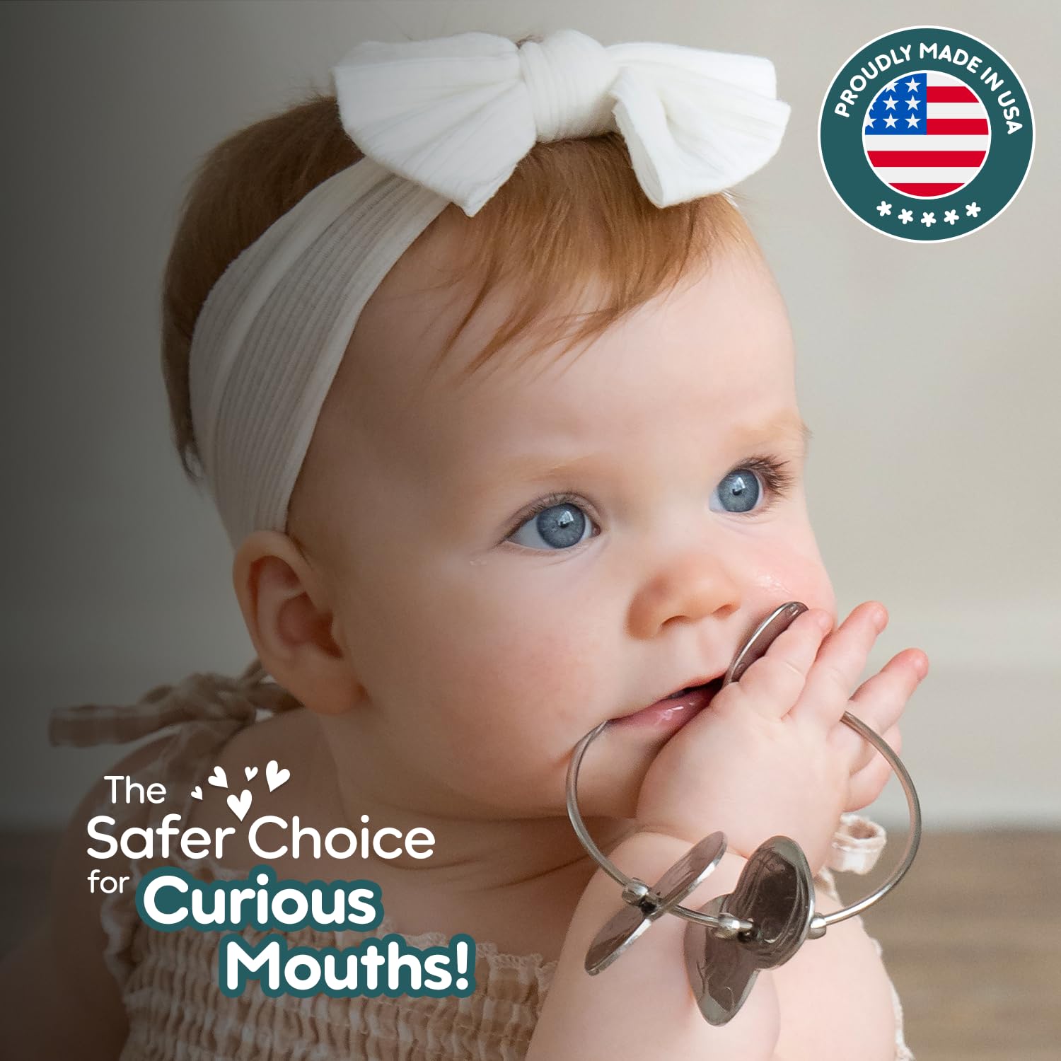 Made in USA Stainless Steel Toy Keys, Baby Rattle, Teether & Fidget Toy – Heirloom Quality, Safe, Non-Toxic, BPA-Free – Ideal for Teething, Sensory Play & Early Development - by Kleynimals