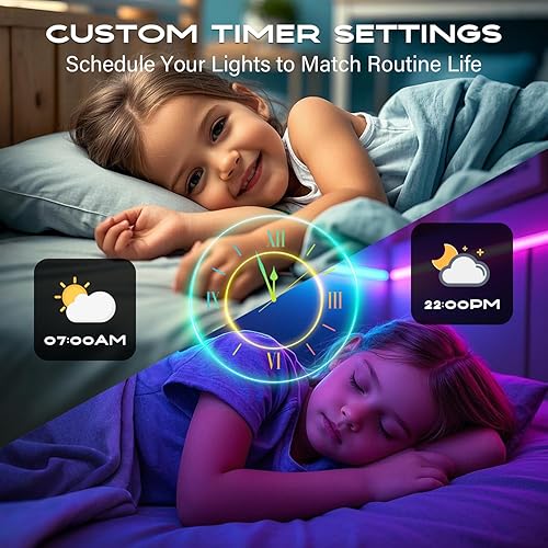 Miniatura 6 de CHARKEE - Tira de luces LED de 25 pies con alimentación USB, tira de luces LED RGB que cambian de color para dormitorioretroiluminación de