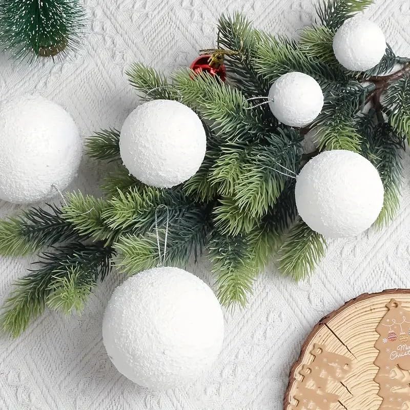 Bolas de enfeite de Natal, enfeites de bola de neve para árvore de Natal, bolas de árvore de Natal penduradas para decorações de festa de casamento de Natal (6 peças) Bolas de enfeite de Natal, enfeites de bola de neve para árvore de Natal, bolas de árvore de Natal penduradas para decorações de festa de casamento de Natal (6 peças)