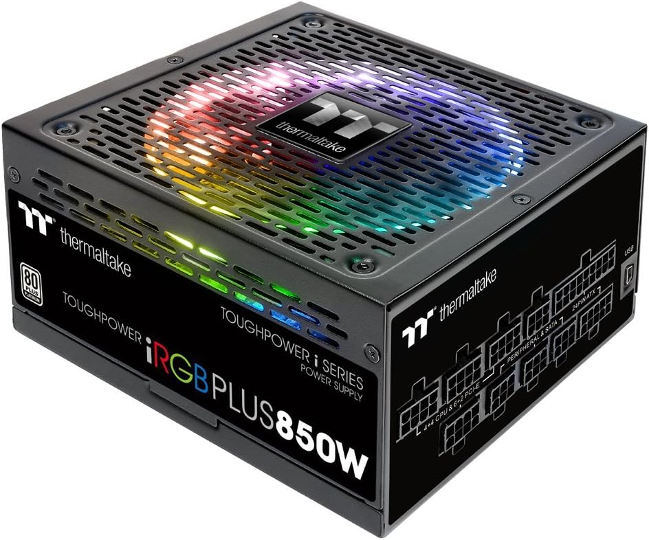 Thermaltake Toughpower iRGB Plus 850W 80+ Platinum Digital RGB LED Smart Zero Fan SLI/Crossfire Ready ATX12V v2.4 / SSI EPS v2.92 Power Supply thumbnail 2