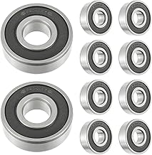10Pcs 6201-2RS Sealed Ball Bearings, Chrome Steel and Double Rubber Seal, Pre-Lubricated, Deep Groove Ball Bearing(12mm x 32mm x10mm)