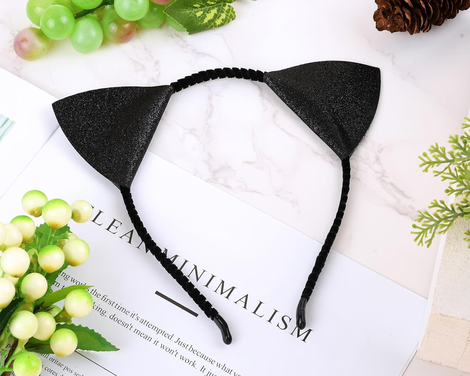 Ds. DISCTINCTIVE STYLE Glitter Fancy Cat Ears Headband for Girls Party Cosplay Dressup - Image 5