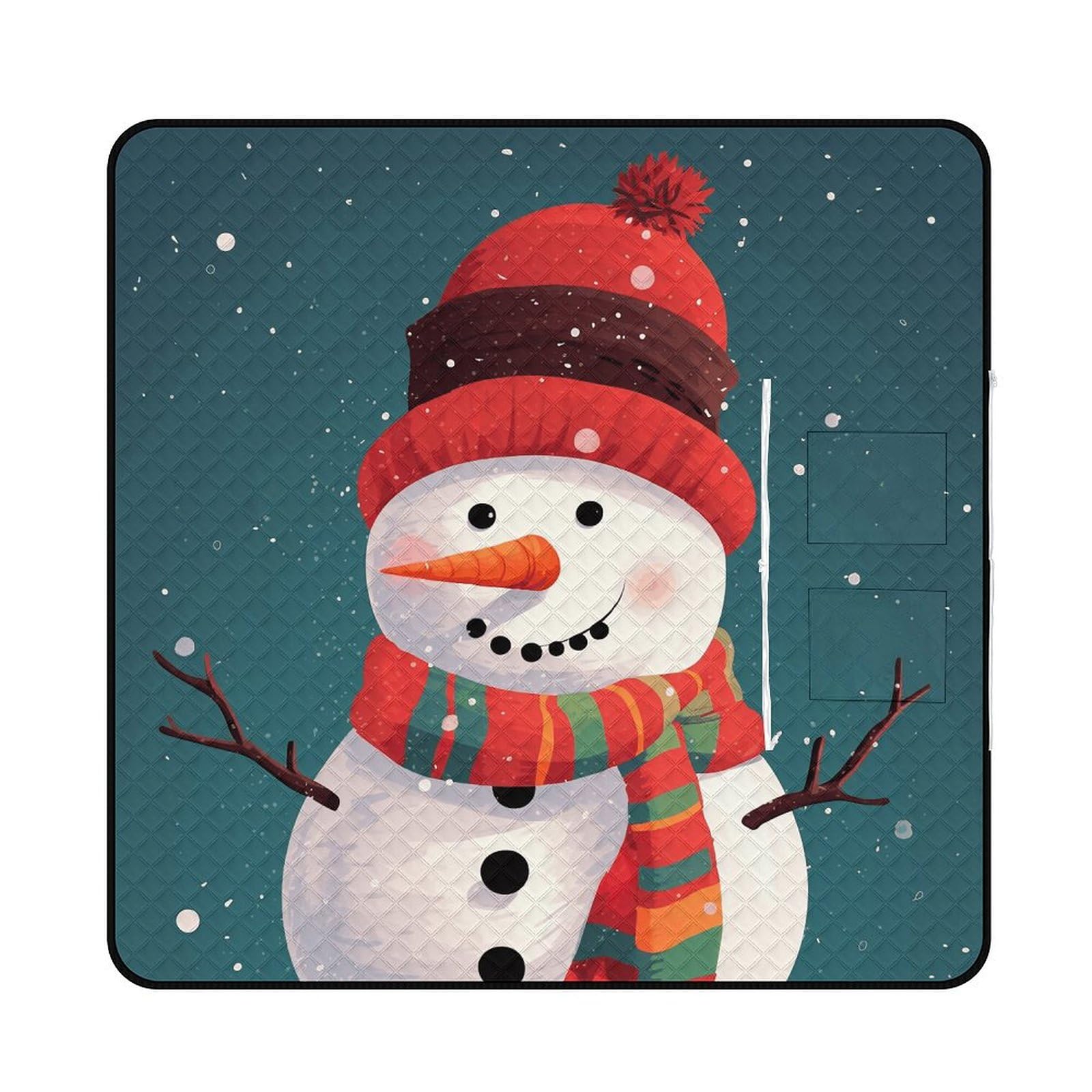 Couverture de pique-nique pour plage et parc au motif bonhomme de neige