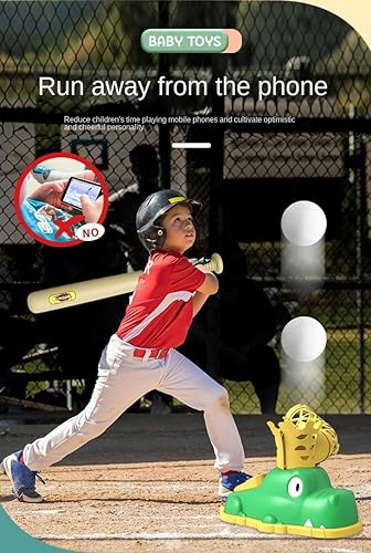 Miniatura 3 de Wokaku Máquina de servicio de béisbol Juguete de entrenamiento físico para interiores y exteriores, juguete deportivo para niños de 3 a 12 años