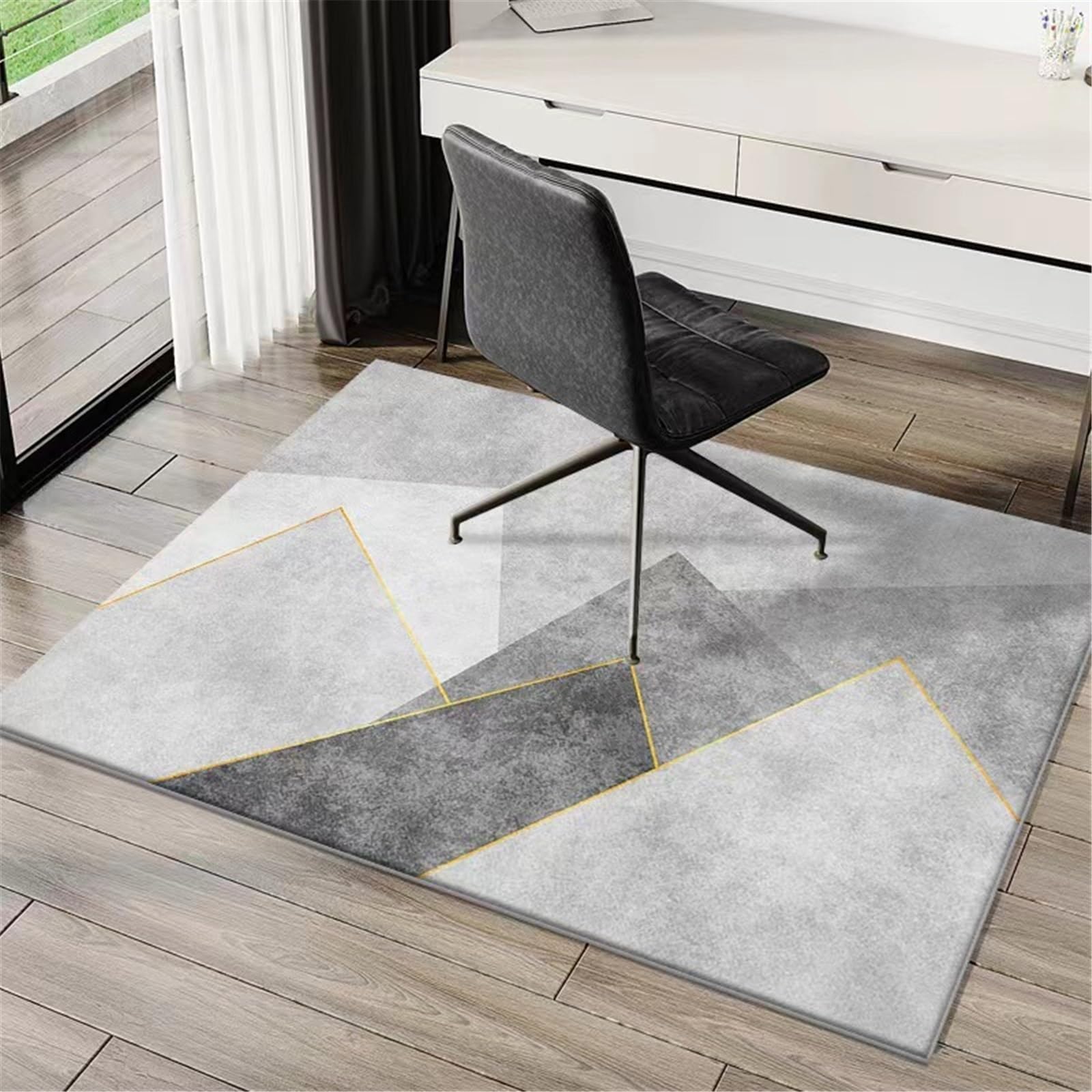 Kurzflor-Bürostuhl-Matte für Hartholz und Teppich, rutschfeste Gaming- und Schreibtischunterlage, strapazierfähige Silikonunterseite, 140 x 200 cm, perfekt für Zuhause und Büro