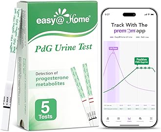 Easy@Home PdG Test Strips: 5 Pack - Track Ovulation Insights with Progesterone Urine Tests – at Home Fertility Test for Women with Premom Ovulation App - PdG (Pregnanediol Glucuronide) Tests