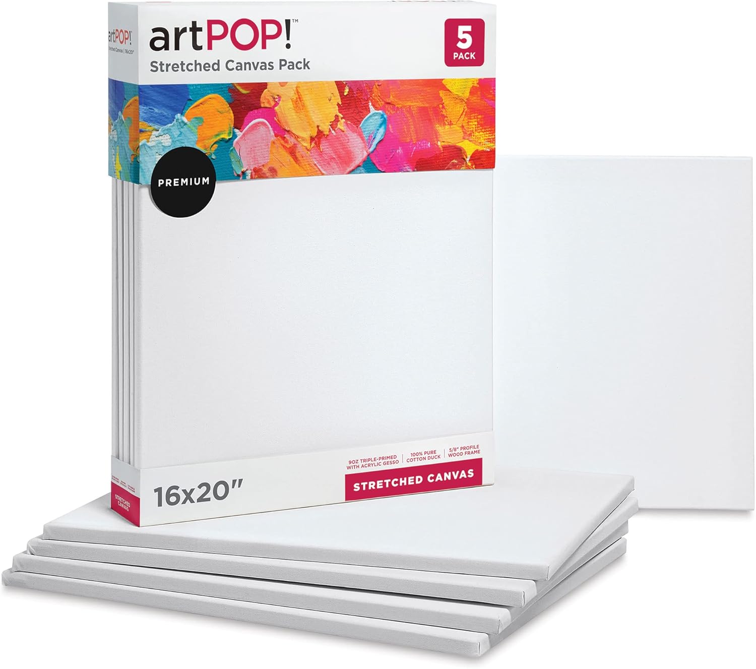 artPOP! Stretched Canvas Pack 16" x 20" Canvas, Package