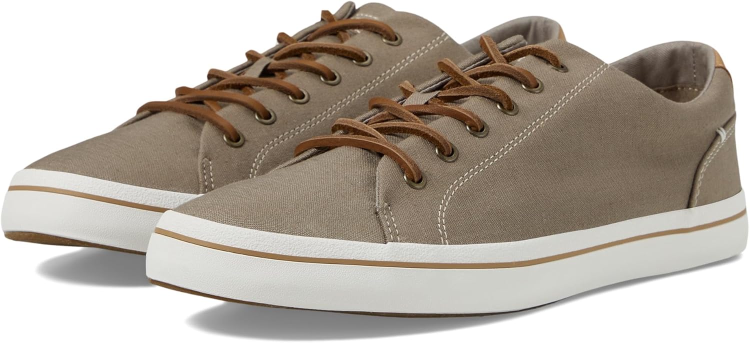 Sperry Men's Striper II Lace to Toe Seasonal Sneaker, Taupe Linen, 8.5