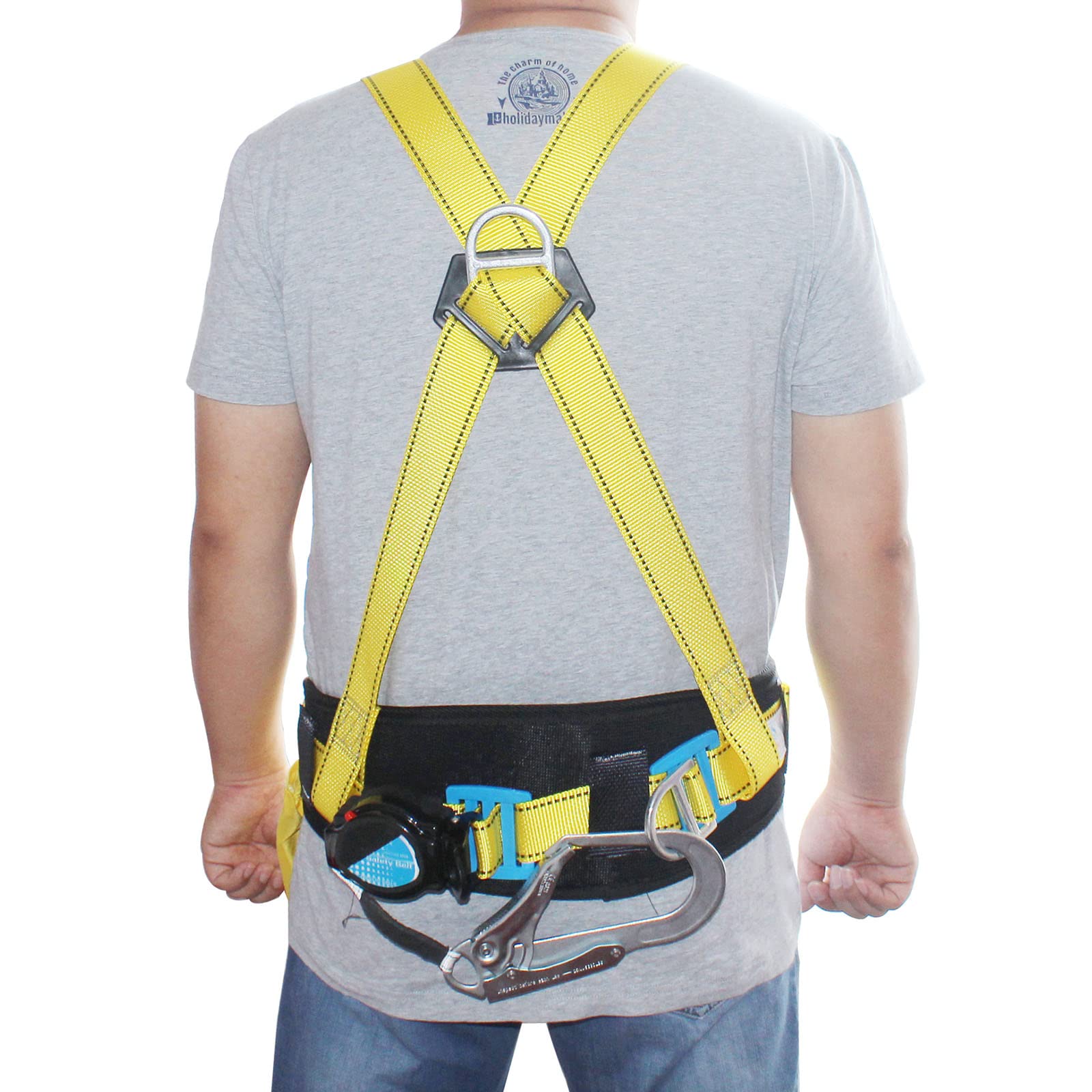 SwaYve Arnés de Seguridad Anticaídas, Cinturón de Seguridad para Trabajos Aéreos para Escalada en Interiores, Trabajos a Gran Altitud, Construcción, Poda, Fábricas, Ingeniería Civil/1.6M