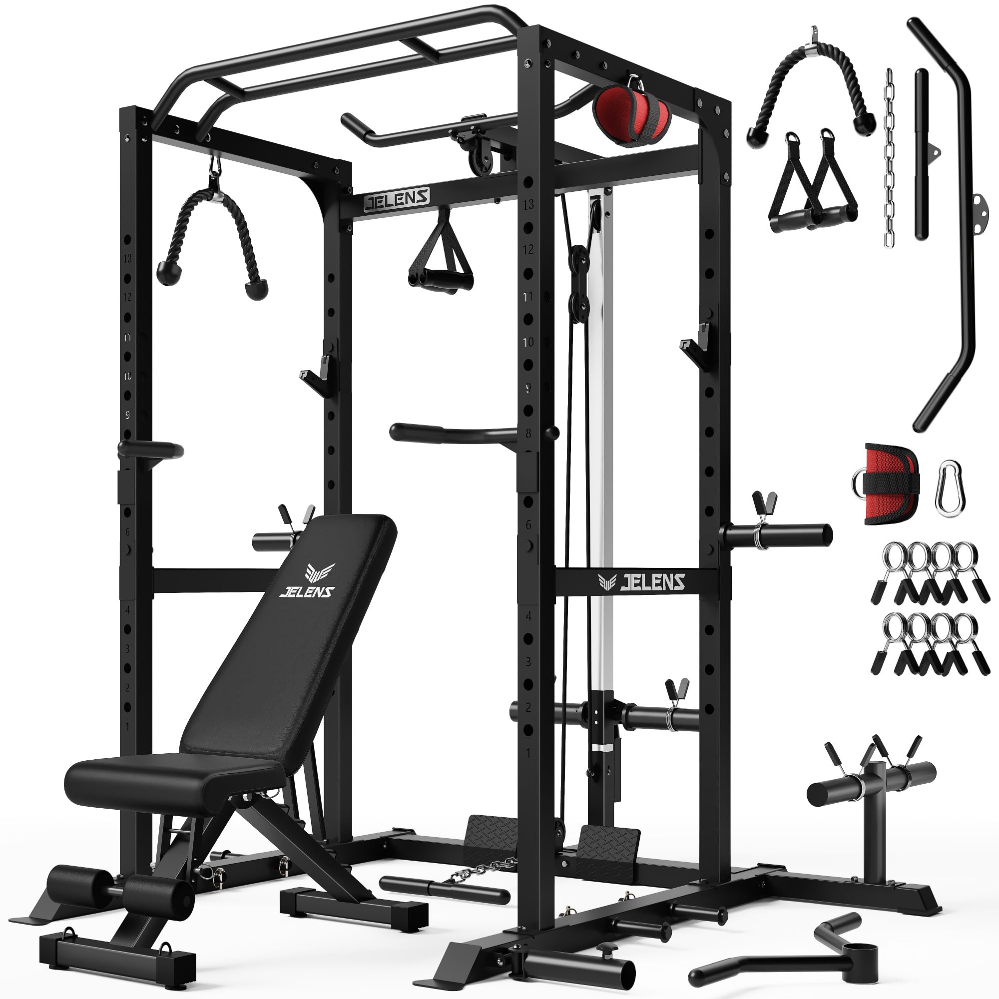 JELENS Power Cage - 2000LBS Home Gym Rack -25