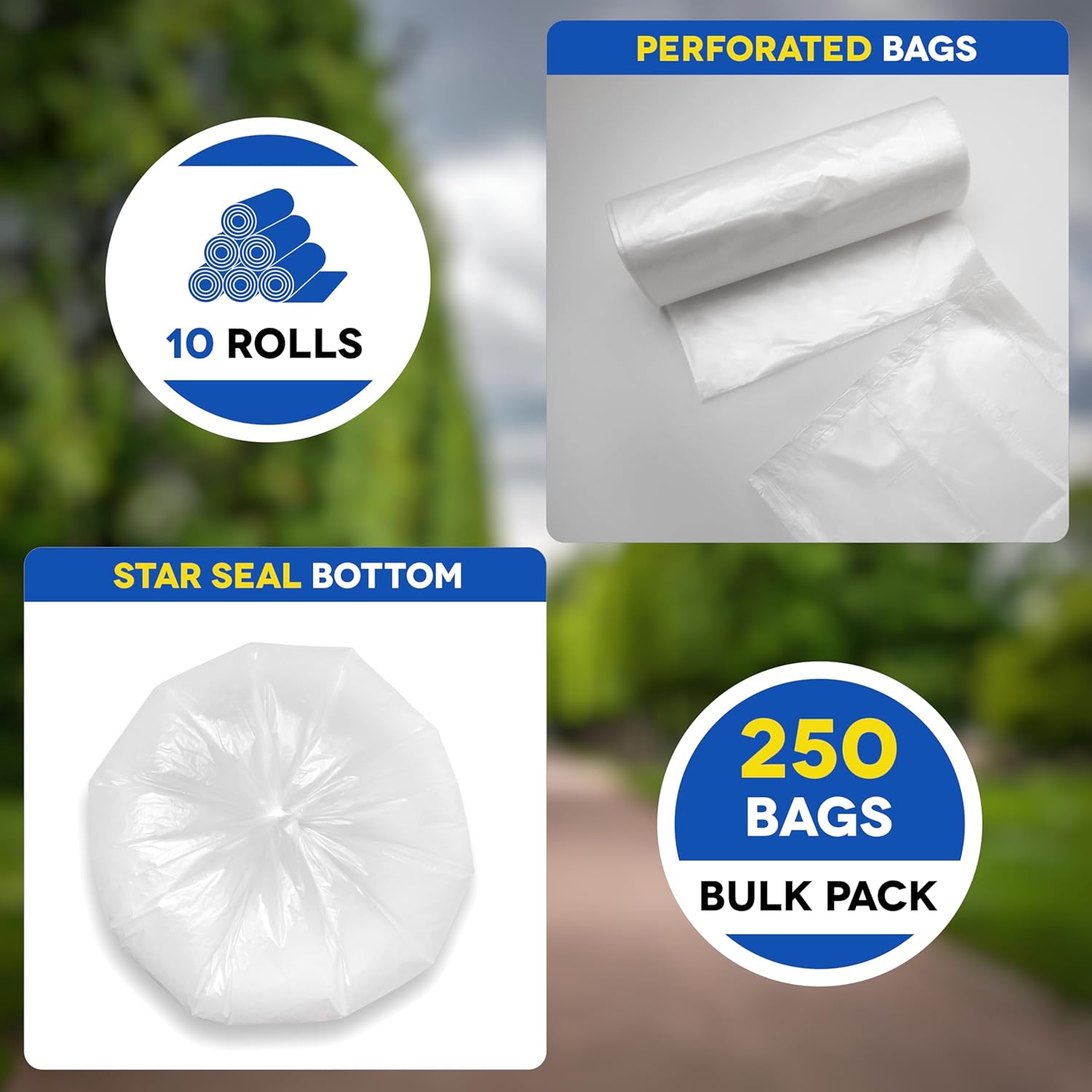 30-33 Gallon Clear Trash Bags Heavy Duty 250 Count, Tear-Resistant Leak-Proof, Unscented Bulk Pack Garbage Bags, Trash Can Liners for Home Office & Commercial Use, Industrial Strength Made in USA
