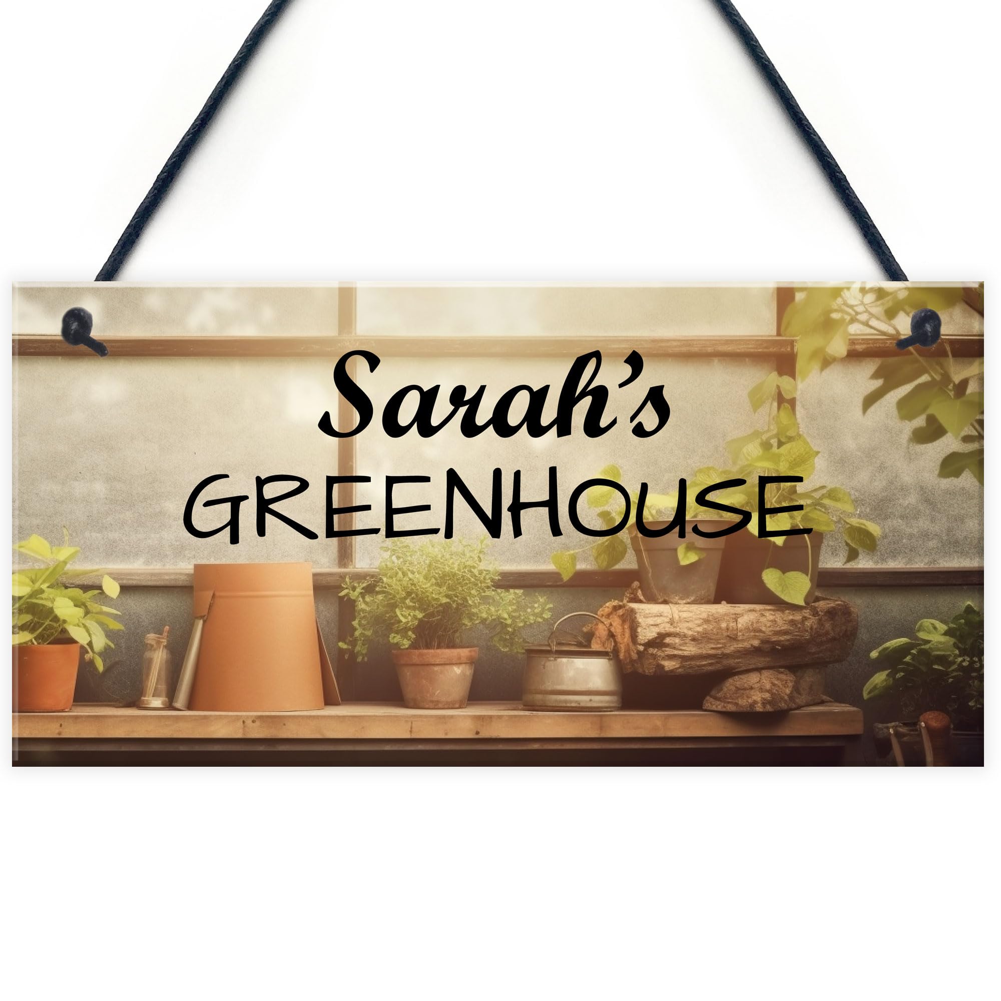 Red Ocean Greenhouse Sign Personalised Novelty Garden Shed Summerhouse Sign Gift For Women Home Decor