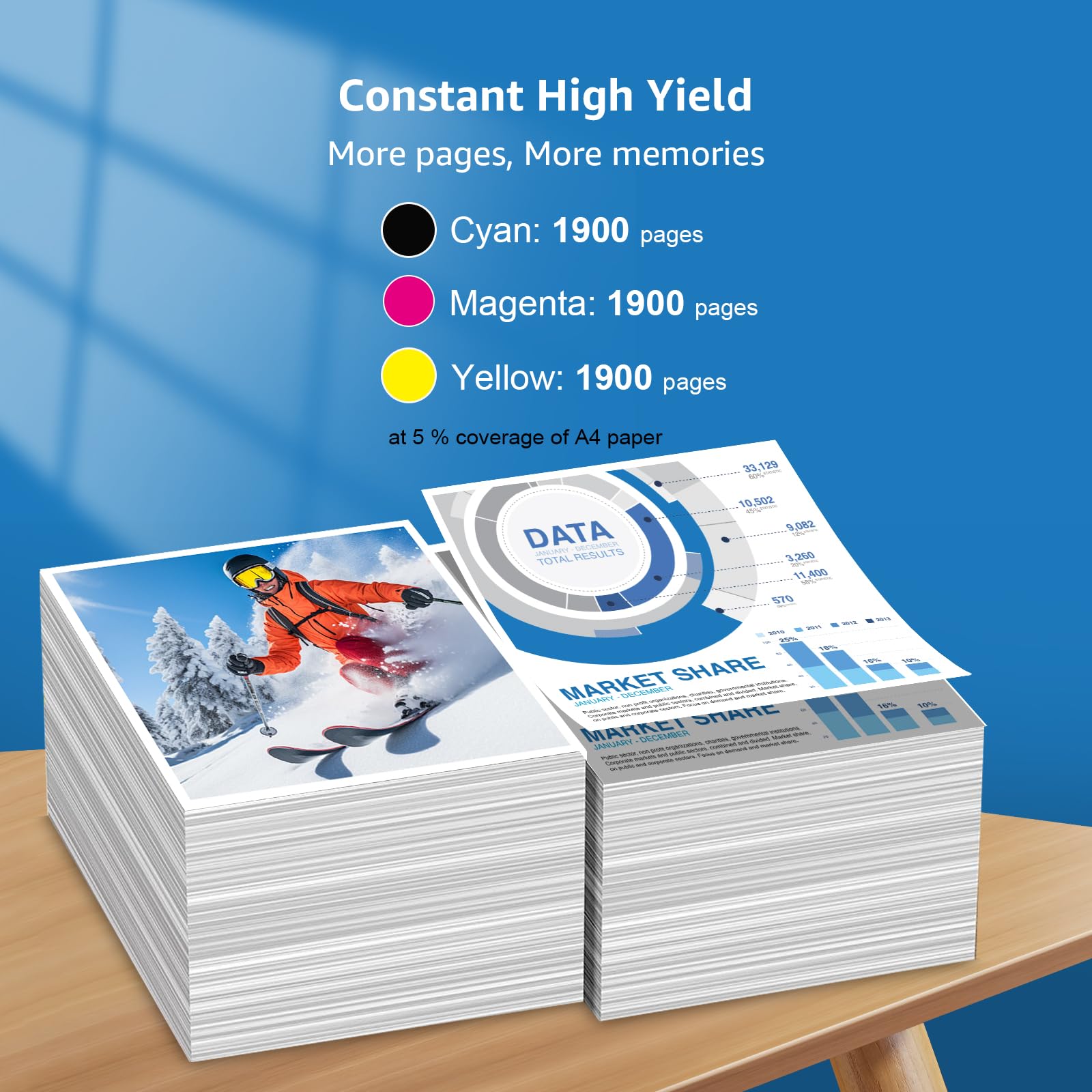 407XL 407 XL cartucce a colori compatibili con cartucce Eps 407 407XL per Workforce Pro WF-4745DTWF WF-4745 WF4745 (2 ciano, 2 magenta, 2 giallo)