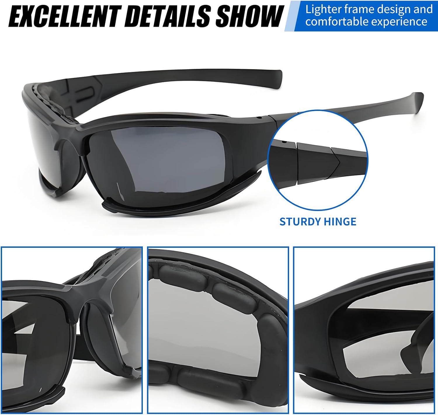 Polarized Sports Sunglasses with UV400 Protection, Interchangeable Lenses Set, Anti-Glare Cycling Glasses for Running, Riding, Fishing, Golf, Outdoor Activities - Image 3