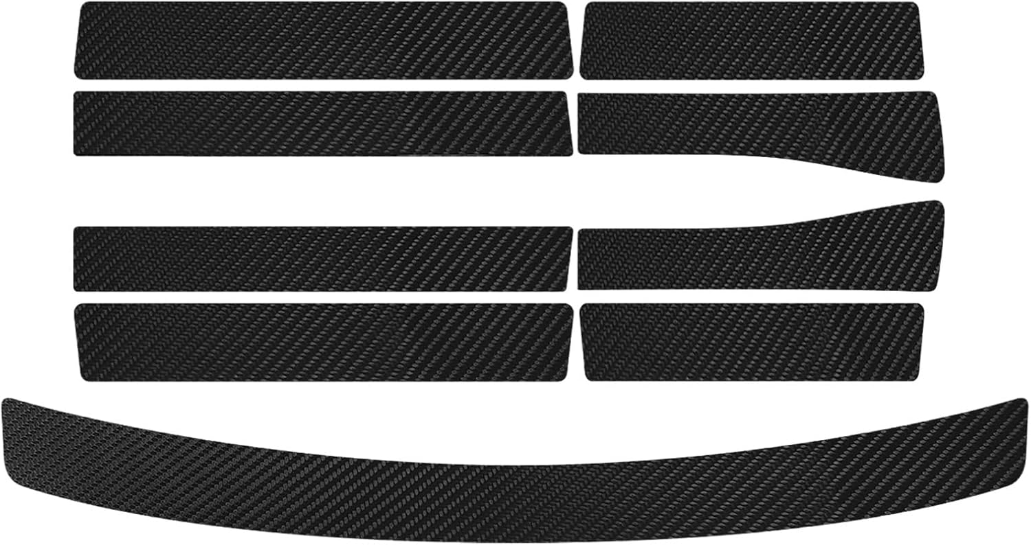 Bilisin 9PCS Car Door Sill Protector Compatible with Honda CRV 5th Gen 2017-2022,Carbon Fiber Leather Auto Trunk Door Sill Entry Guard Scratch Protector Accessories