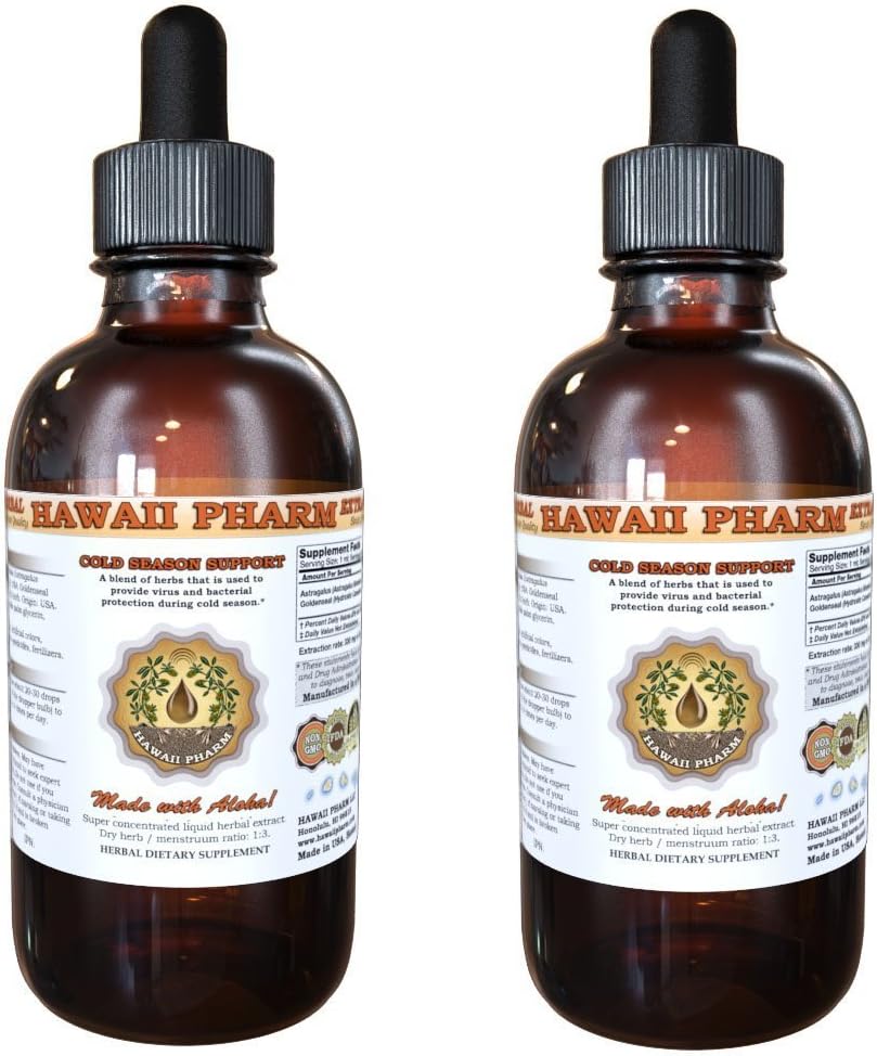 Hawaii Pharm Cold Season Aid Liquid Extract, Cold Season Supplement 2x4oz