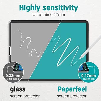 PAPERFEEL 2 Pack Screen Protector for iPad Pro 11 2022-2018, iPad Air 5/4