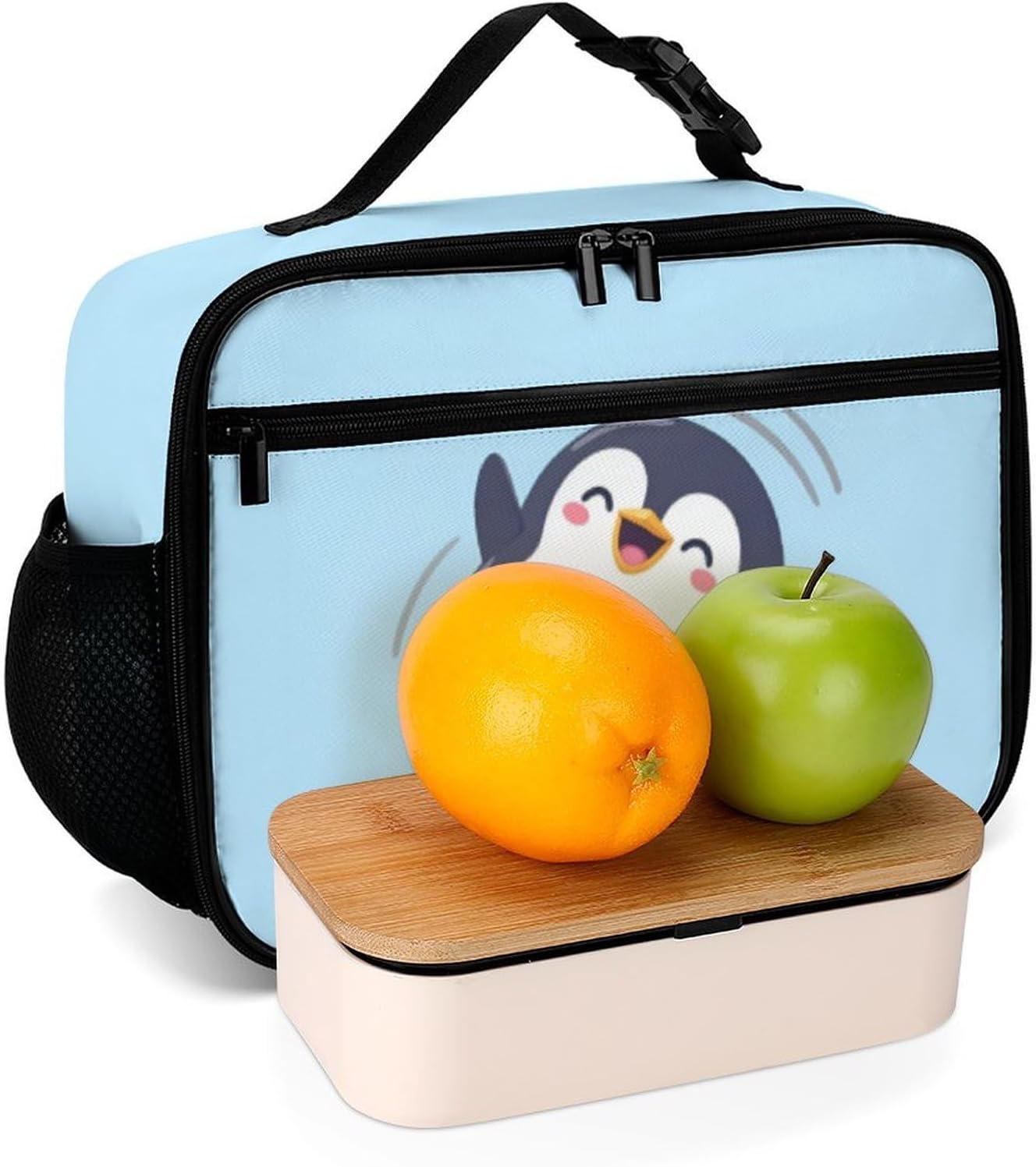 Cute Penguin Reusable Lunch Box Insulated Lunch Bag Cooler Bag Lunchbox Meal Food Container Tote Bag for Women Kids Girls Boy School Camping Hiking Picnic Beach Travel