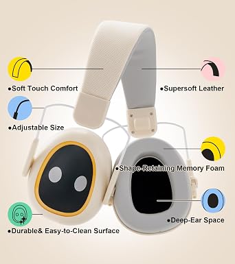 Ear protection for kids, 30dB NRR, 5.5 oz, Lightweight Adjustable | Ear Muffs for Noise Reduction: Hearing Protection Earmuffs for Monster Jam, Autism Sensory, Concerts, Fireworks