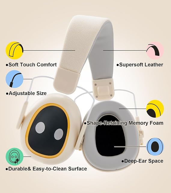 Ear protection for kids, 30dB NRR, 5.5 oz, Lightweight Adjustable | Ear Muffs for Noise Reduction: Hearing Protection Earmuffs for Monster Jam, Autism Sensory, Concerts, Fireworks