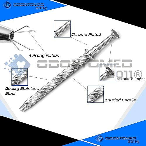 Miniatura 2 de OdontoMed2011 Las pinzas de la gema del diamante de 4 puntas parte el ODM del tenedor de la herramienta de recogida de los granos