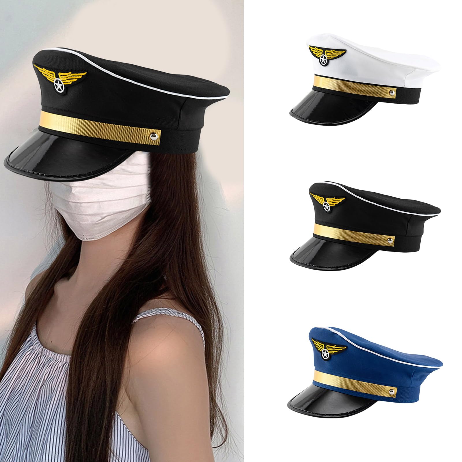 GRABAGECAN Unisex Militaries Hat Adjustable Hat Quick Drying Hat Breathable Sweatproof Hat for Men and Women Black