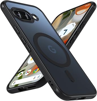 OWKEY for Google Pixel 9A Case,Magnetic Phone Case [Compatible with MagSafe] Slim Translucent Shockproof with Anti-Fingerprint Bumper Cover for Google Pixel 9A Black