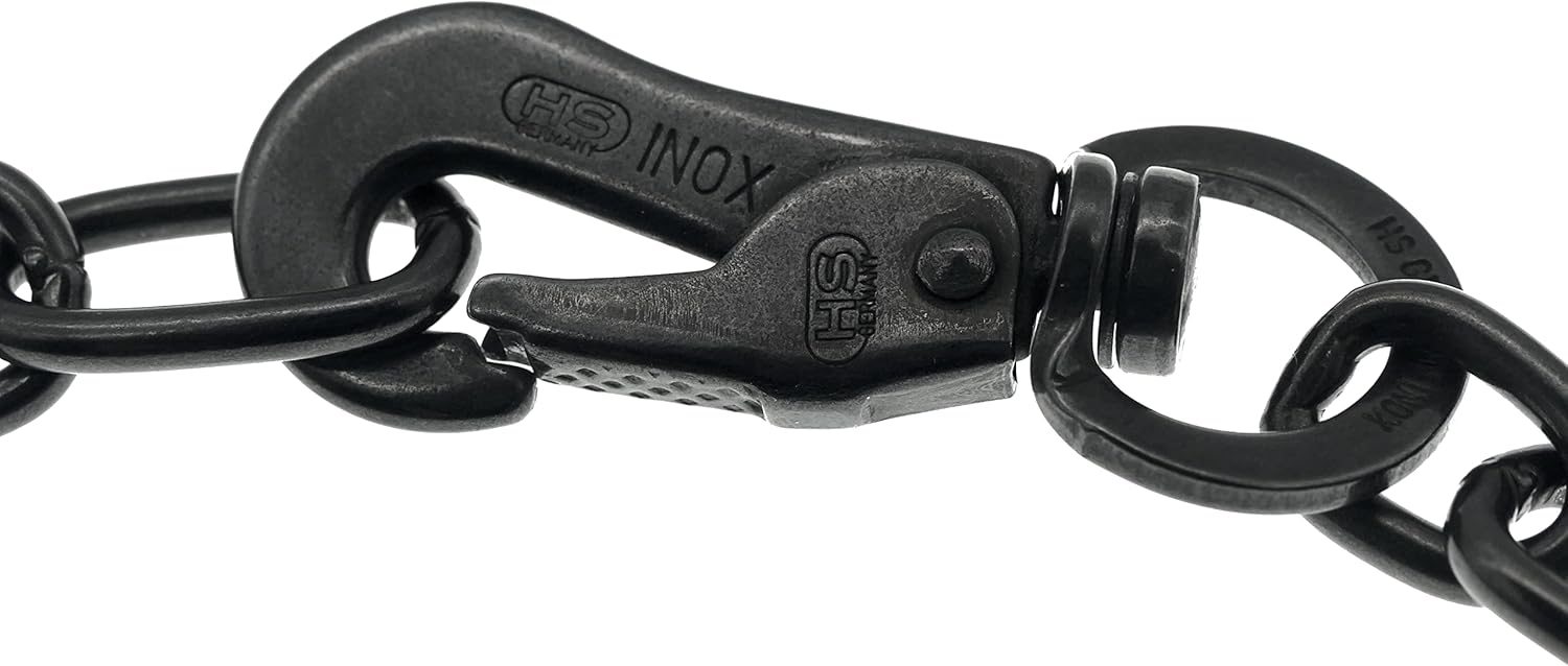 Herm Sprenger Black Stainless Steel Adjustable Fur Saver Dog Chain Collar Medium Link Professional Training Collar with Quick Release Snap Hook for Medium Large Dogs Made in Germany (26in (65cm))