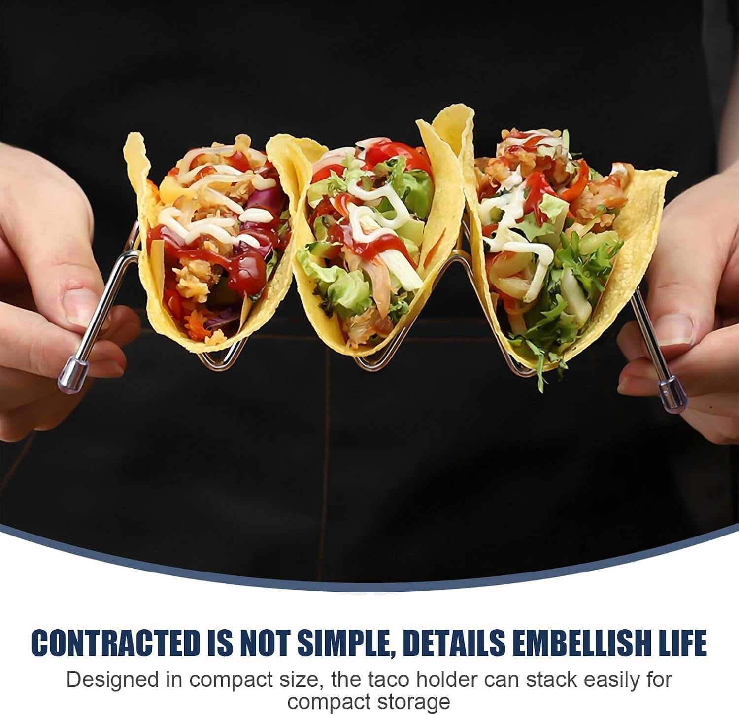 Stainless Steel Taco Holder Stand for Xmas Family Gatherings