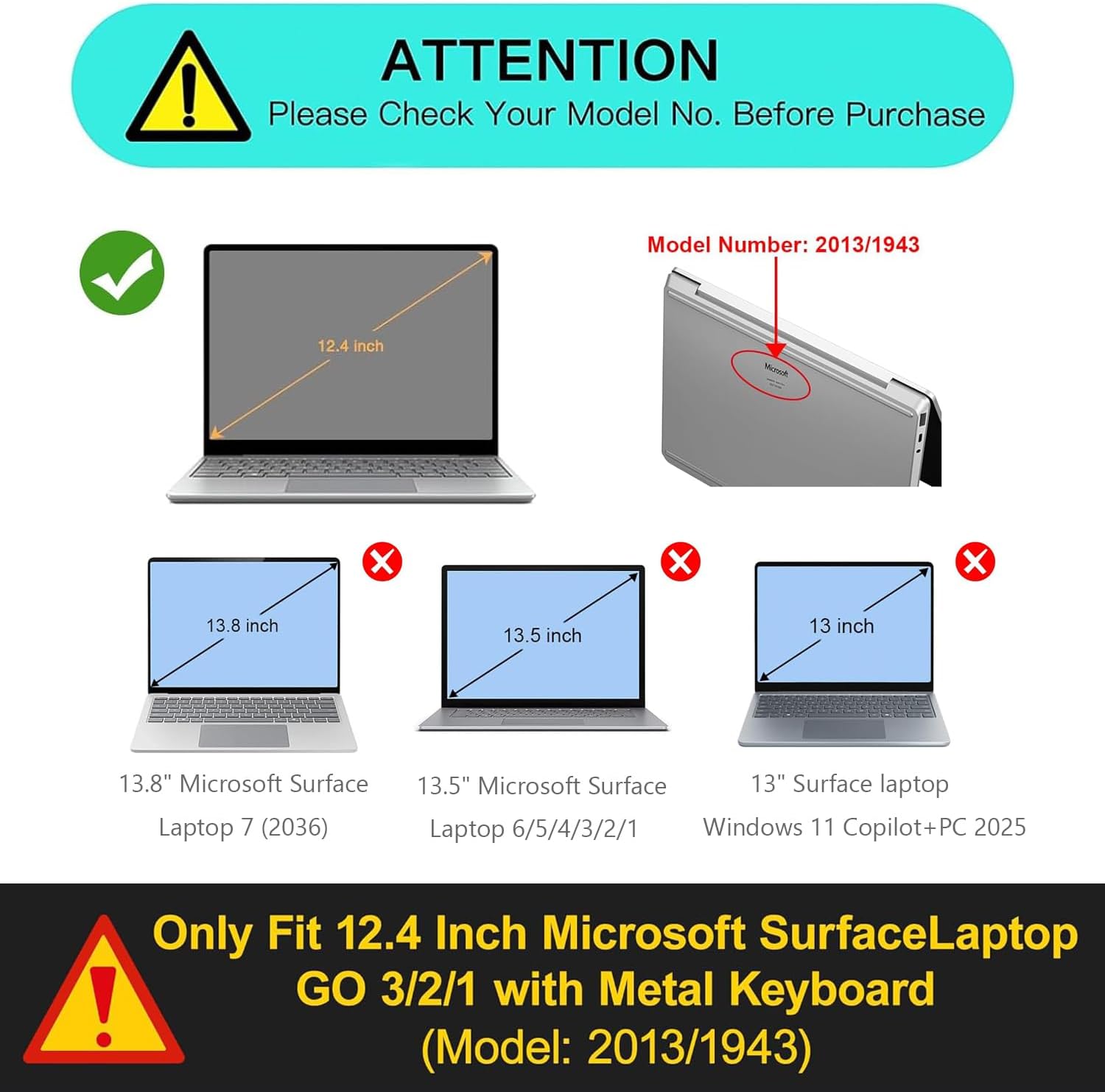 Case for Microsoft Surface Laptop 12.4 Inch Go 3/2 / 1 Model 2013/1943 Creative Pattern Durable Scratch-Resistant,with Screen Protector+ Keyboard Cover,Colorful Floral image 2