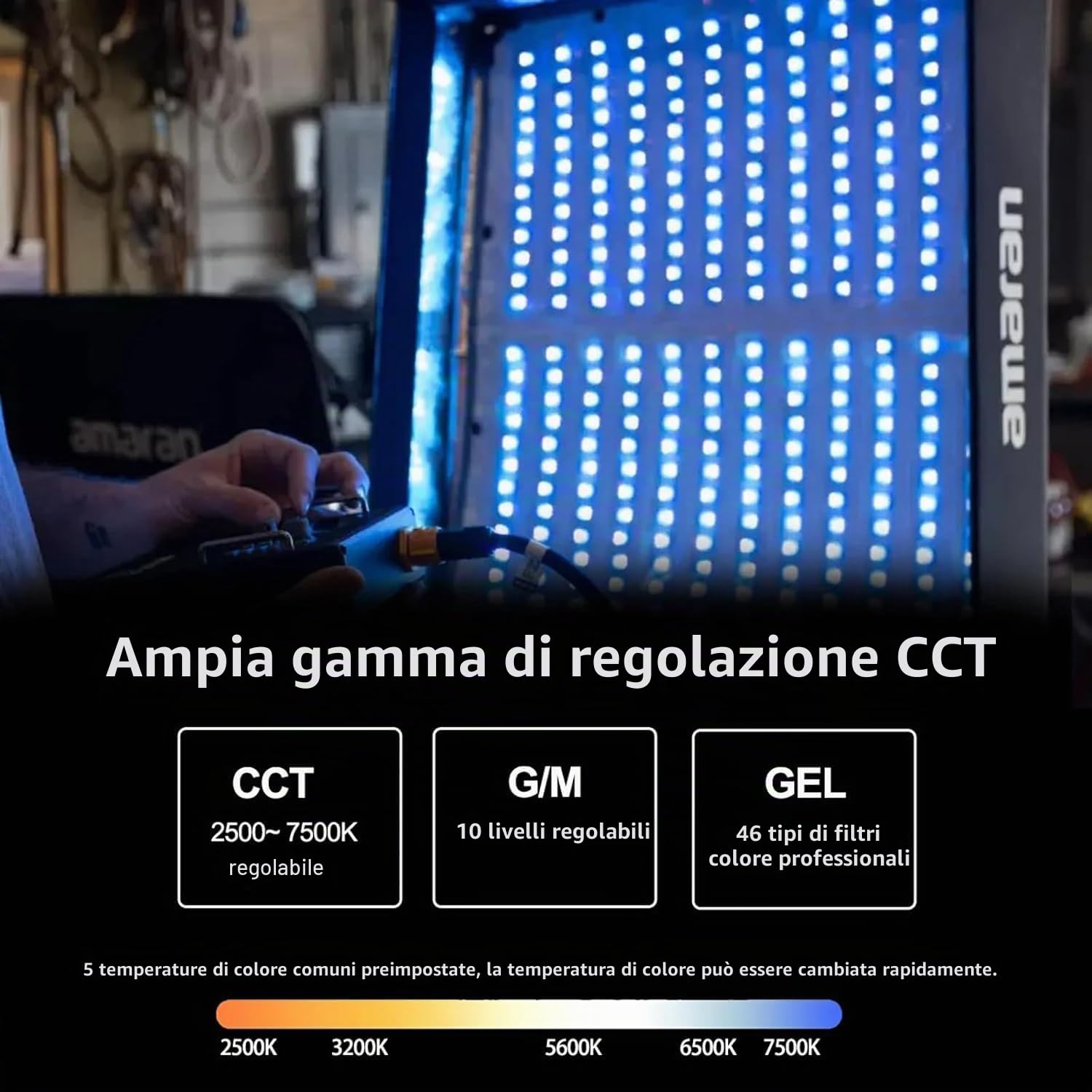 Aputure Amaran F22c 2'x2'RGBWW LED Luce in Tessuto Flessibile Luce Video LED 2500K~7500K, 200W,15 Effetti di Luce Con Softbox Griglia a Nido d'ape,Supporto per Controllo App