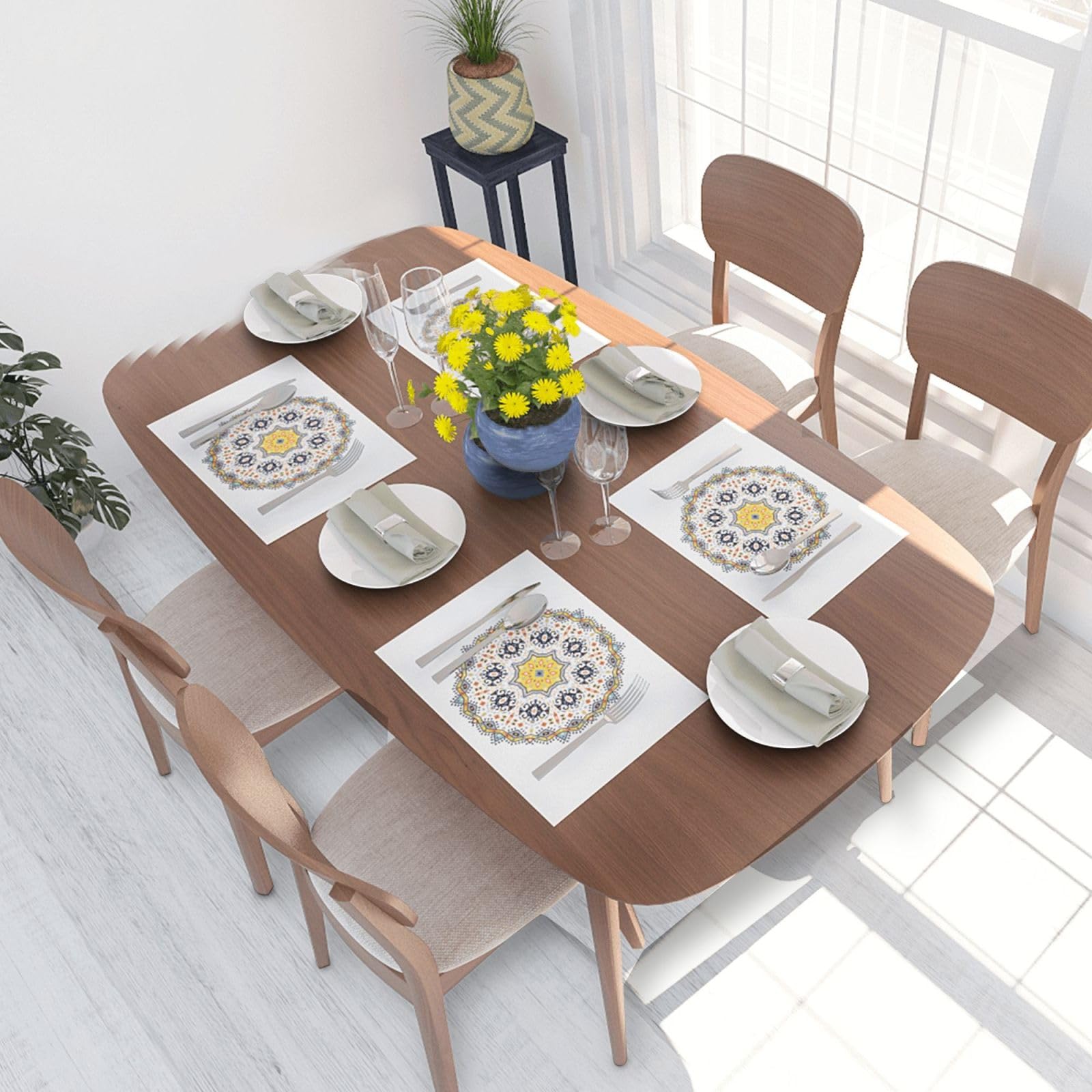 WPKJU Fresh Tropical Lemons Printed Tablecloths 4ft Rectangular Table Covers Washable Polyester Decorative Table Cloth for Dining Table Picnic Wedding
