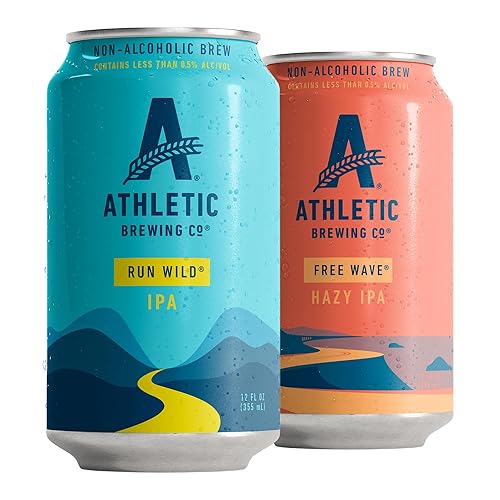 Miniatura 8 de Athletic Brewing Company Craft - Cerveza sin alcohol, paquete de 6 unidades de All Out, Upside Dawn, Run Wild IPA y Cerveza Atletica, baja