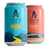 Athletic Brewing Company Craft Non Alcoholic Beer, Vegan IPA & Hazy IPA, Low Calorie Brews, 6 Run Wild, 6 Free Wave, 12 Pack, 12 FL Oz Cans