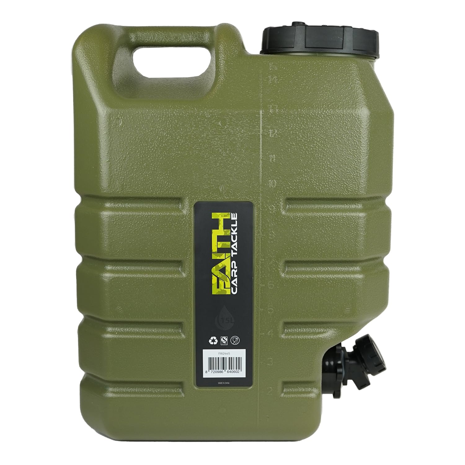 Jerrycan d'eau avec Robinet - Polyéthylène Vert - Réservoir d'eau - Conteneur d'eau - Bidon d'eau - Distributeur d'eau - Robinet d'eau - avec Robinet de Distribution