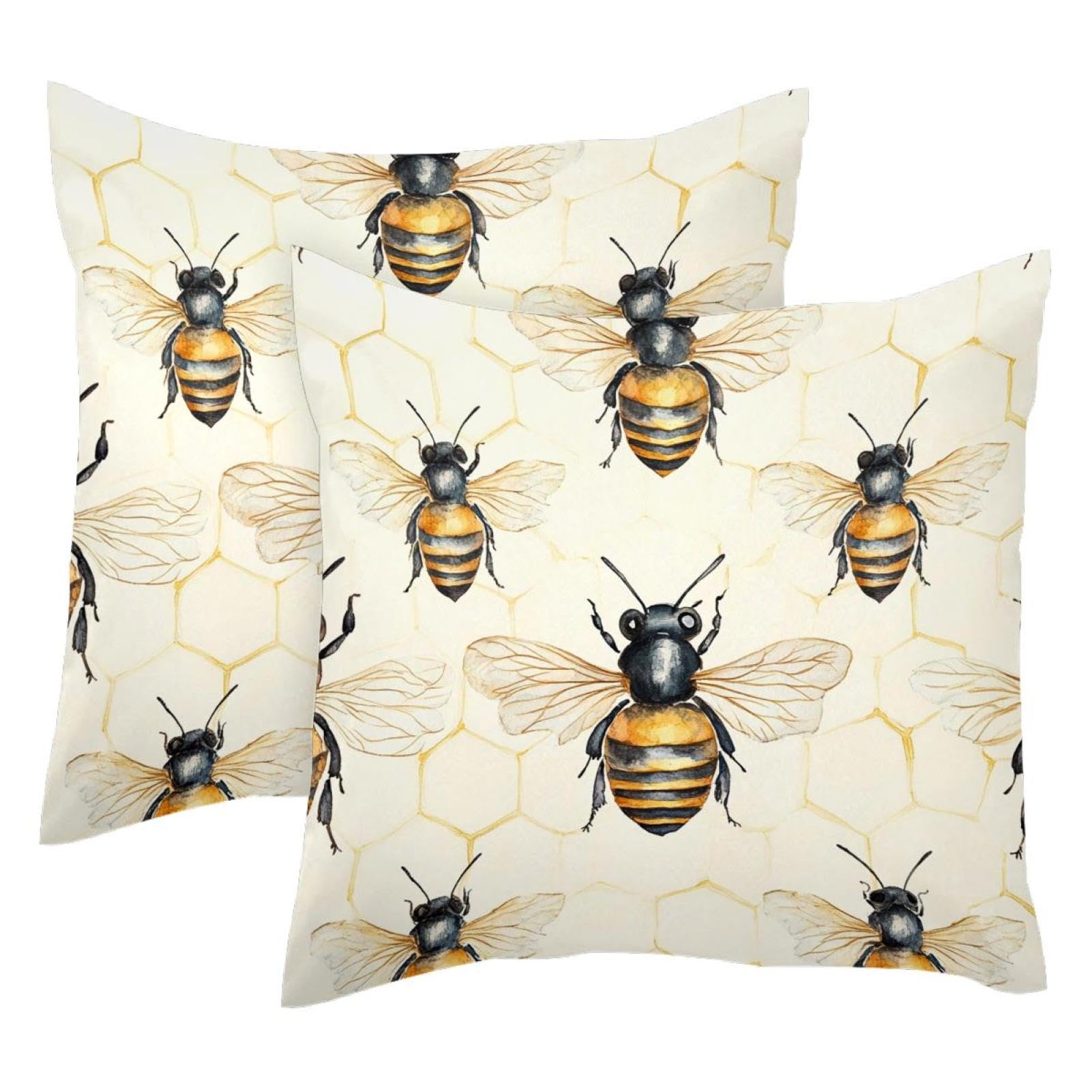 Fundas de almohada de terciopelo para decorar el sofá de su salón moderno con abejas